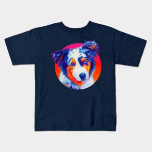 Blue Merle Australian Shepherd Puppy Kids T-Shirt